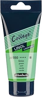 Schmincke - College Linol, artists' lino printing inks, green in 75 ml tube, 39550013, low-odour water-based lino printing ink, lightfast, even print