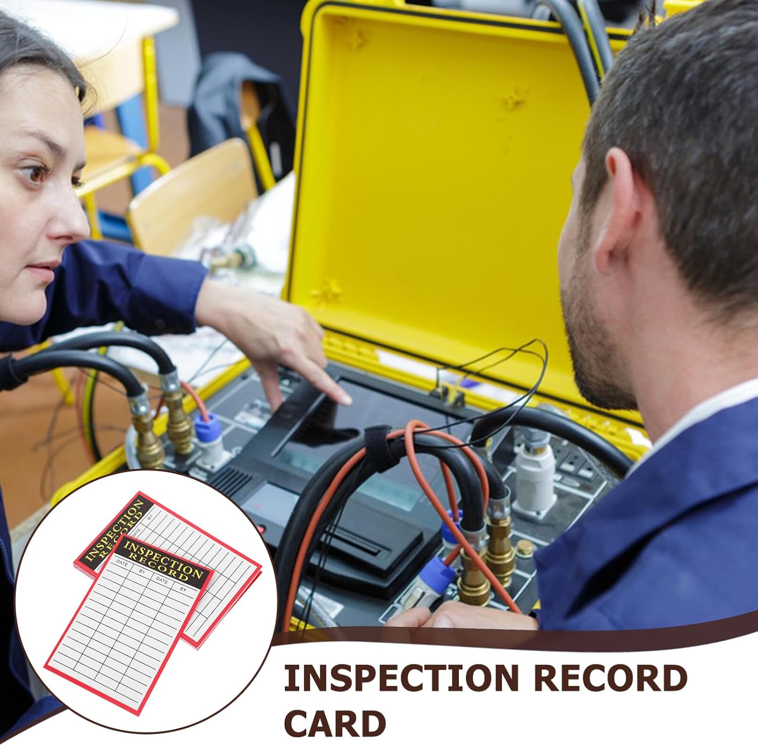 Lurrose 100sheets Inspection Record for Equipment Maintenance Compact Note Tag for Warehouse for Maximum Visibility Essential Tool for Tracking Inspection Schedules and Status