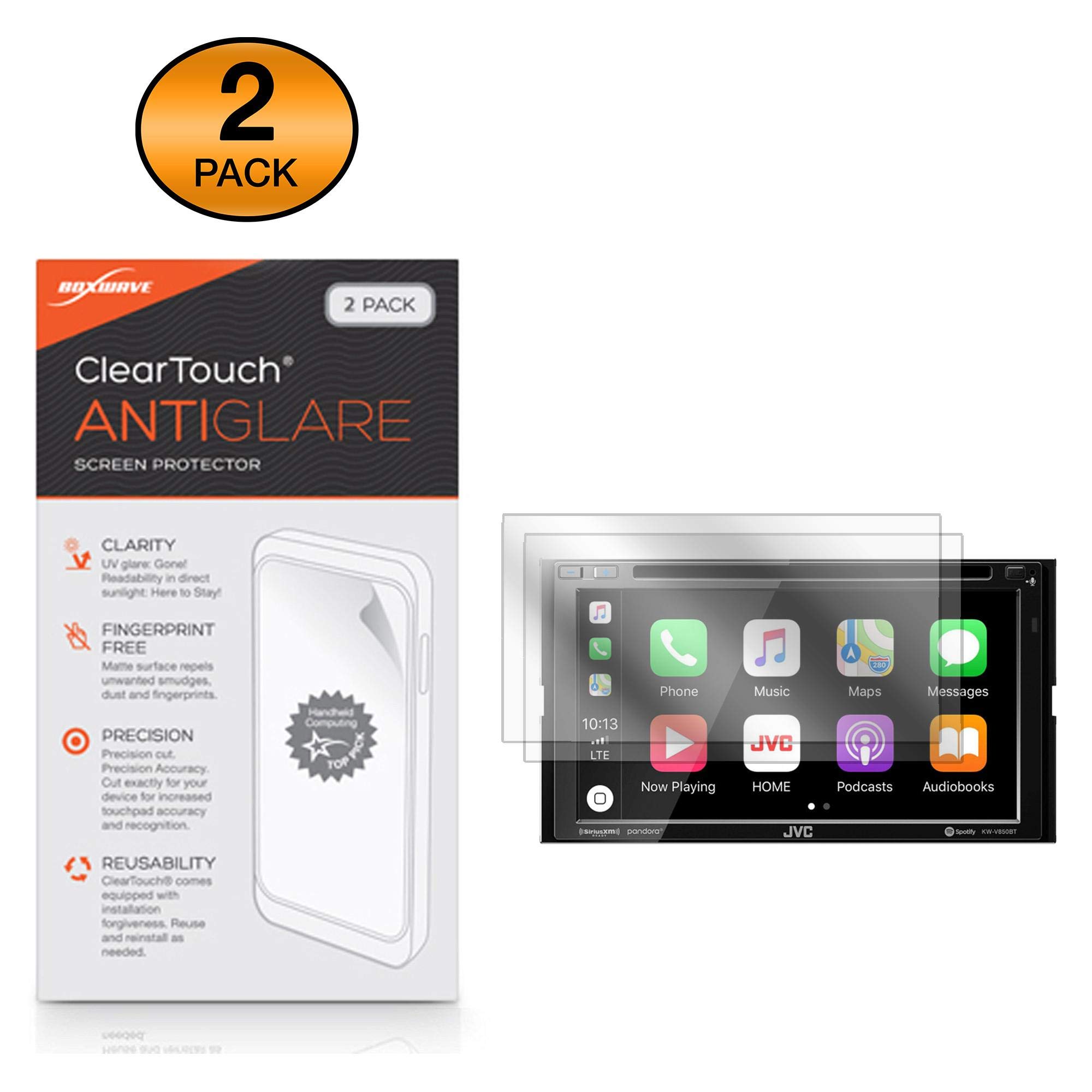 BoxWave Screen Protector Compatible with JVC KW-V850BT - ClearTouch Anti-Glare (2-Pack), Anti-Fingerprint Matte Film Skin for JVC KW-V850BT