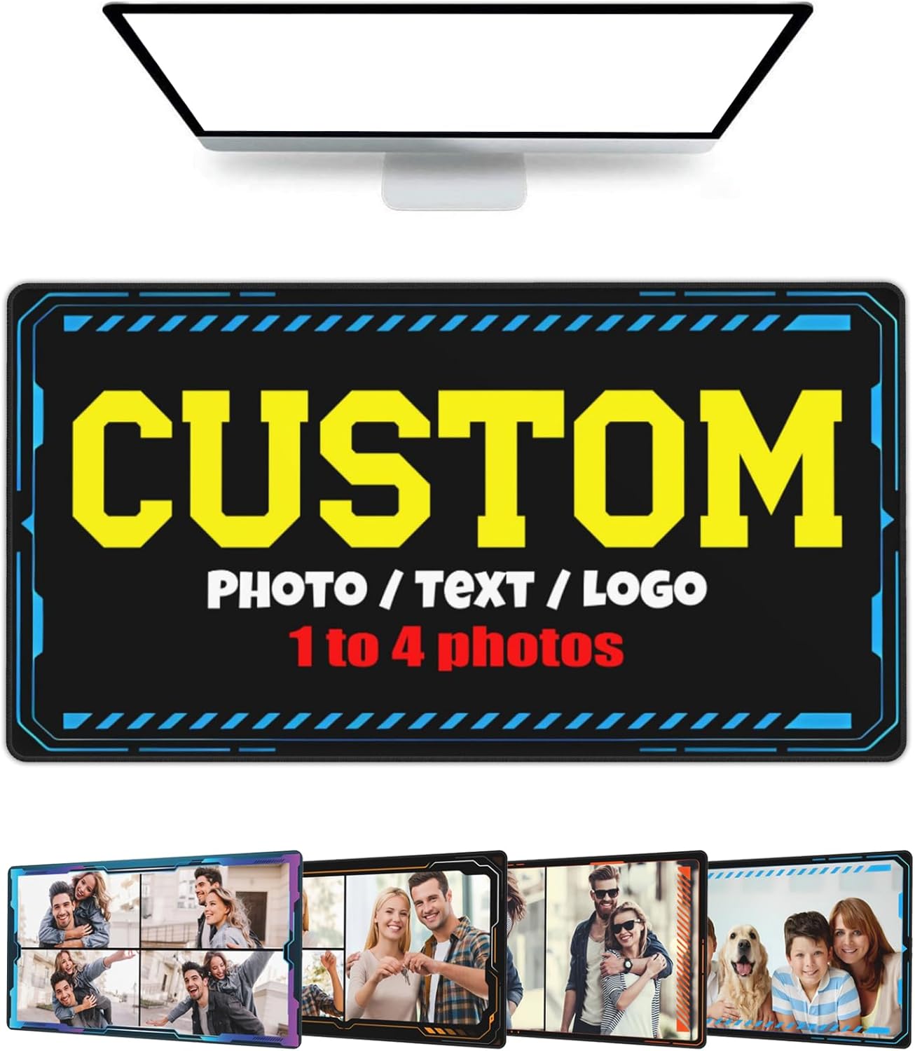 Custom Large Mouse Pad with Photo Personalized Desk Pad Add Your Picture Text Logo Mouse Mat Customized Game Mousepad for Office Computer (16x29.5in / 40 x 75cm)