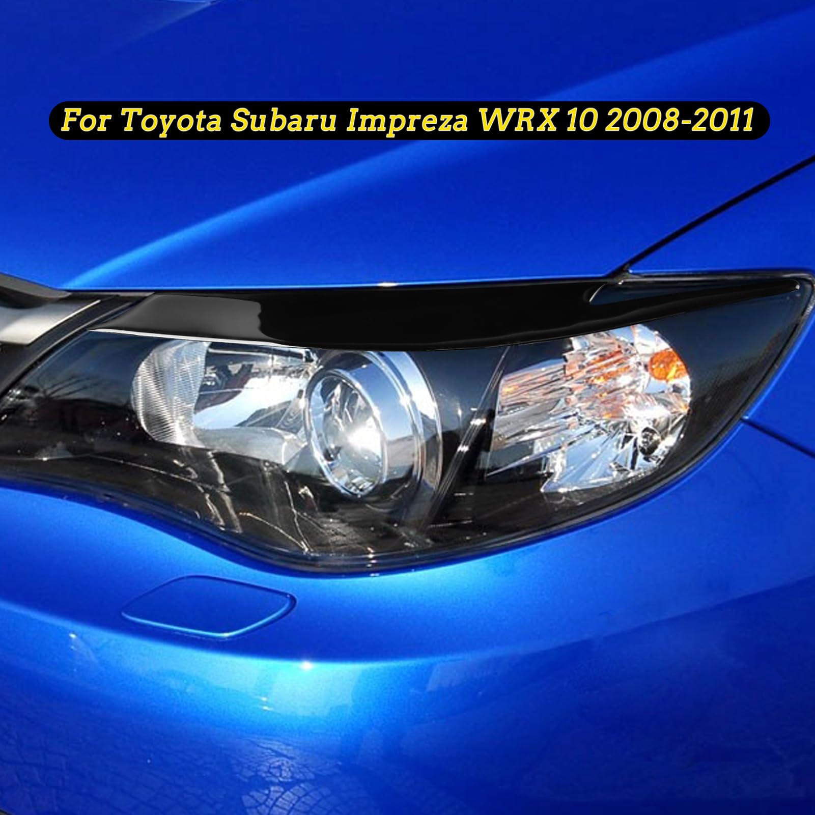 Przedni reflektor samochodowy powieki brwi czarny błyszczący wykończenie samochodu naklejka, dla Toyota, dla Subaru Impreza WRX 10 2008 2009 2010 2011 brwi reflektorów samochodowych