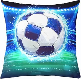 Feelyou Football American Soccer Throw Pillow Cover 24x24 Inches Reversible | Ball Sports Case Urban Gaming Living Room Home Decor Decorative