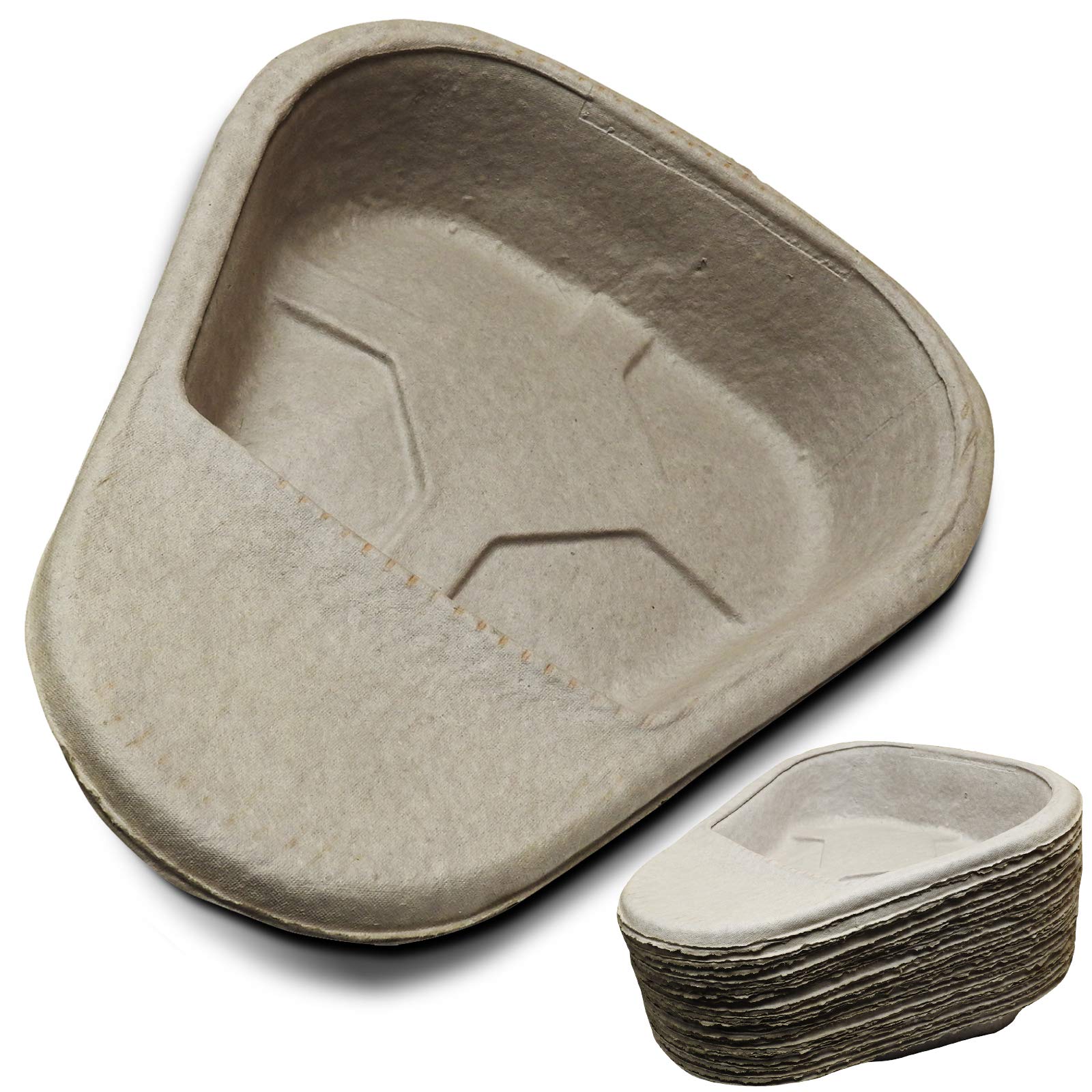 20 Pack | RE-GEN - Pulp Disposable Midi Slipper Pan Liner 1300ml | Made from Recycled Materials | Ideal for Urine and Body Fluid Waste