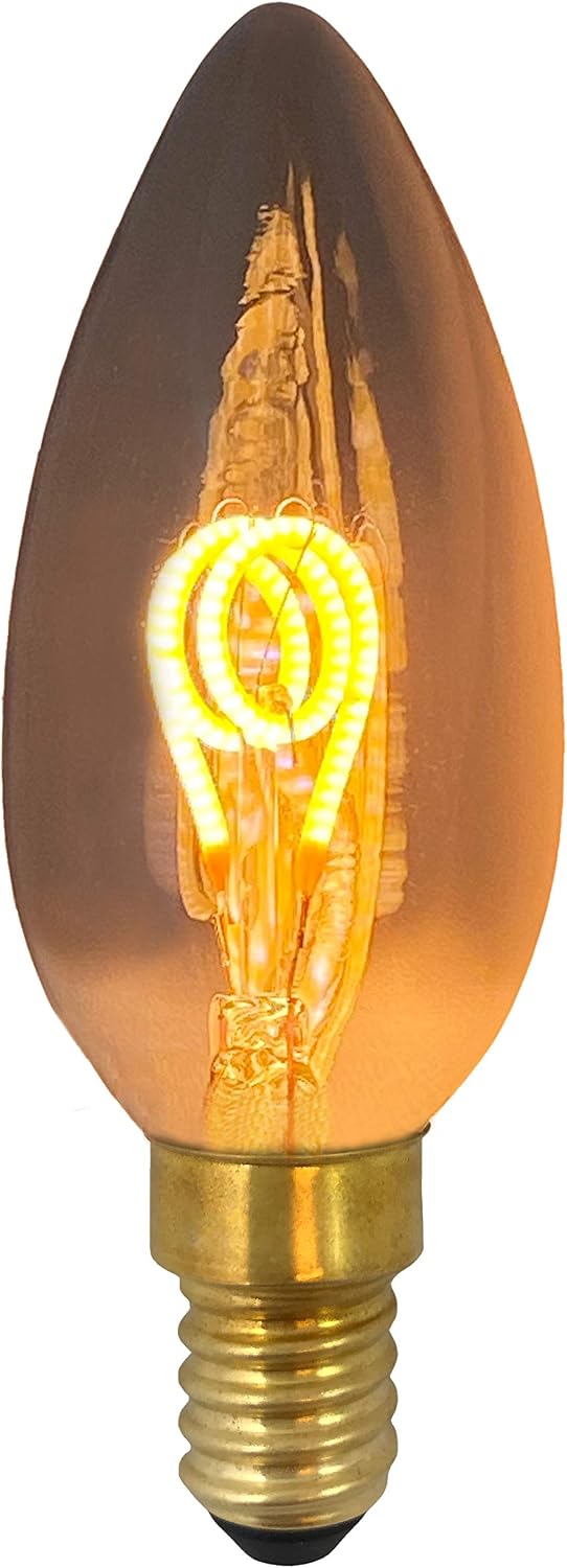 greenandco® E14 C35 LED Vintage Filament Bulb Silver Grey 2W 70lm 1800K Extra Warm White 360° 230V, no Flicker, not dimmable, 10-Pack - Image 3