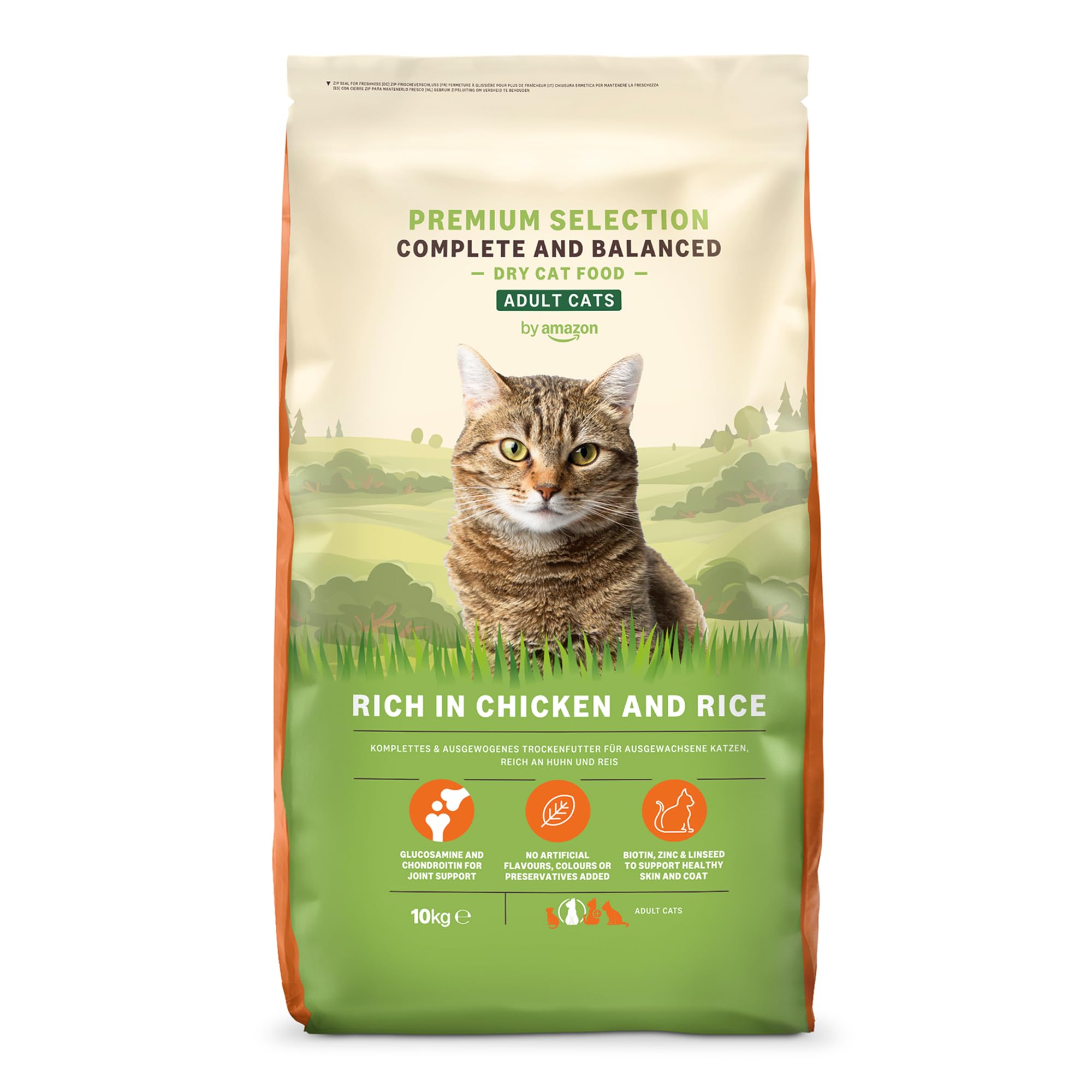 by Amazon Complete Dry Cat Food Rich in Chicken & Rice for Adult Cats, 1 Pack of 10 kg (Previously a Lifelong Brand, Same Product)