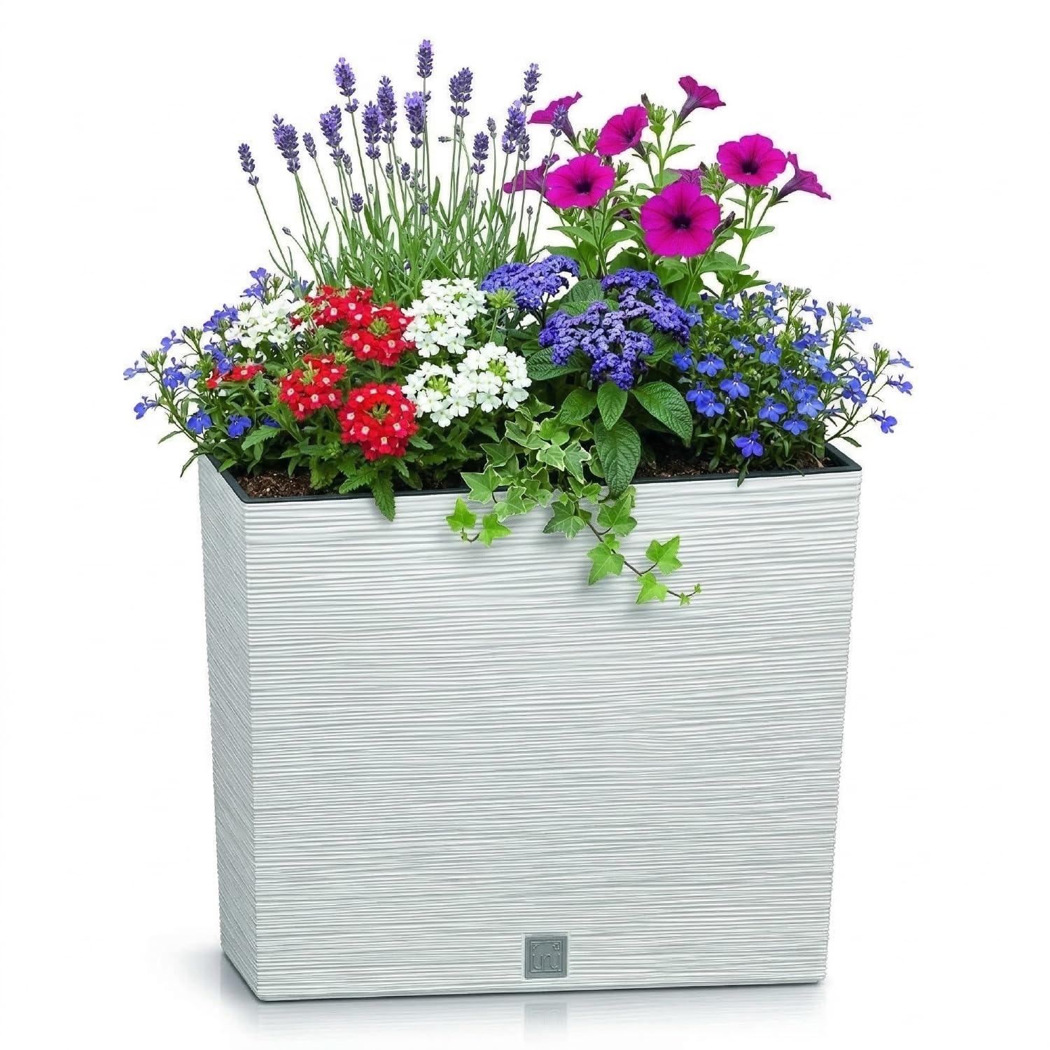 Pot de fleurs avec reserve d´eau 12 L blanc - FURU