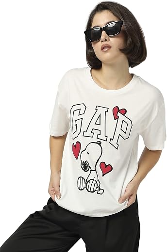 Gap Women's Slim Fit Solid Short Sleeves Round Neck T-Shirt
