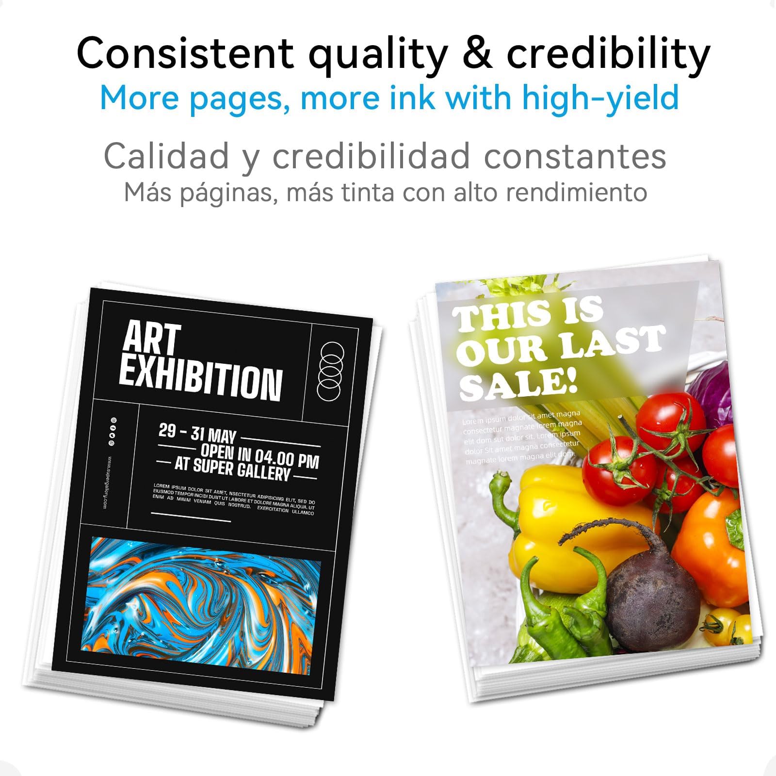 High Yield 64XL Ink Cartridges Combo Pack Compatible for HP 64 Ink Cartridge, Replacement for HP Ink 64, Works with Envy Photo 7855 7858 7155 Printer, 750 Pages Black, 450 Pages Color - 5