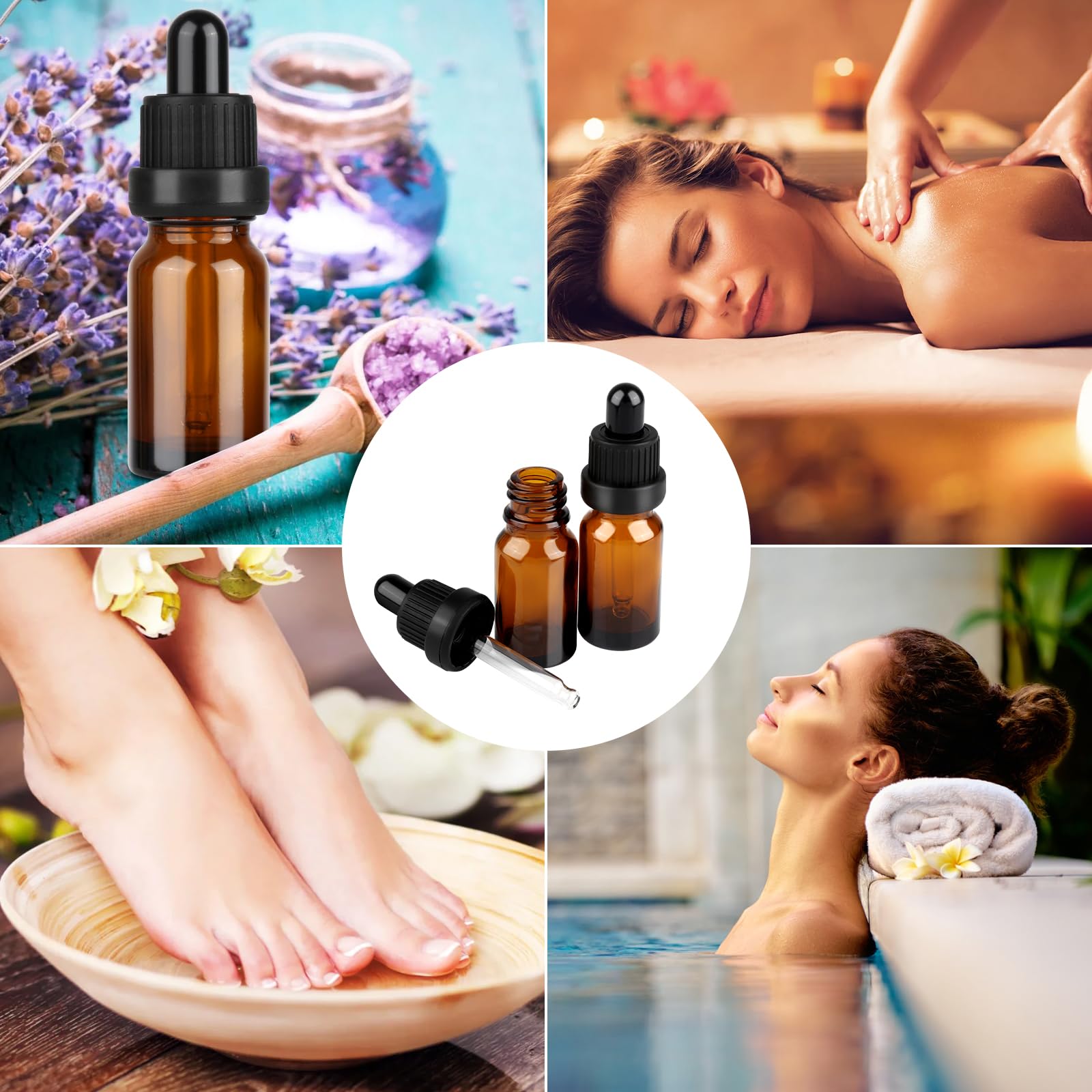 Xishoyen 10 Stück Pipettenflasche 10ml, Flasche mit Pipette, Refillable Fläschchen mit Pipette Dropper Bottle, Braunglasflasche für Ätherische Öle, Aromatherapie, Augentropfen Gewerbe, Industrie & Wissenschaft
