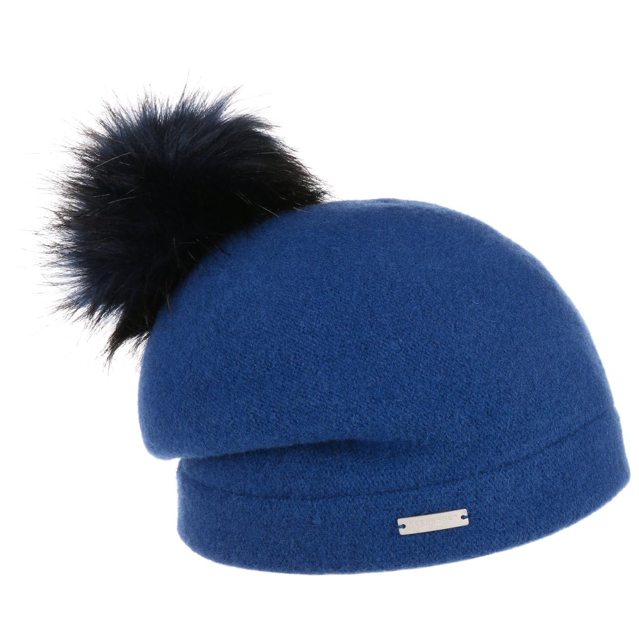 Seeberger Czapka z Sukna Wełnianego Tamisa PomponKobiety - Made in Germany Beanie pomponem na zime Zima jesień-zima