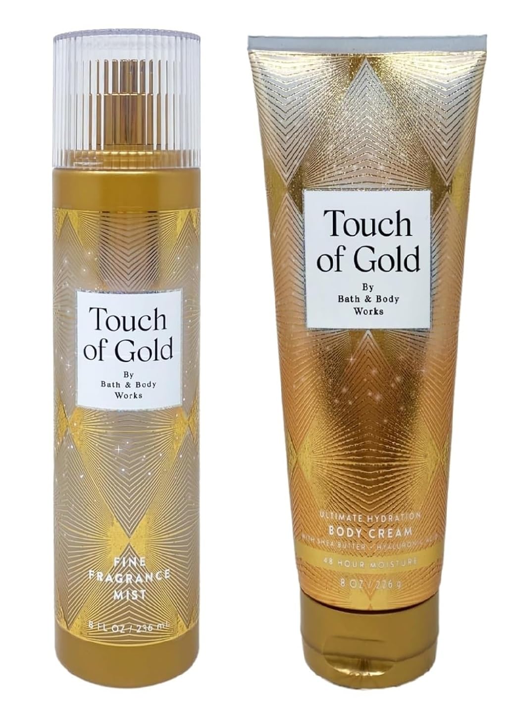 Bath and Body Works Touch of Gold Mist and Body Cream Set