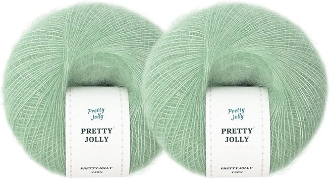 Pretty Jolly 2 Skeins Soft Mohair YarnTender Grass Green