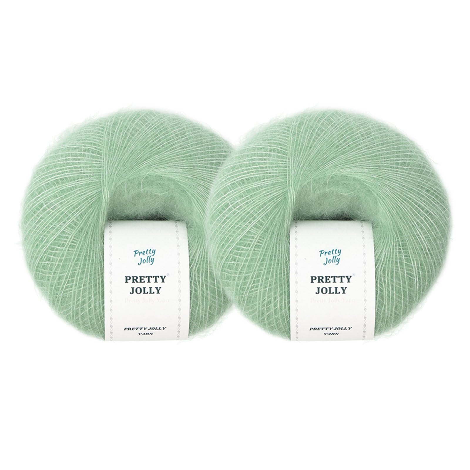 Pretty Jolly 2 Skeins Soft Mohair Yarn(Tender Grass Green)