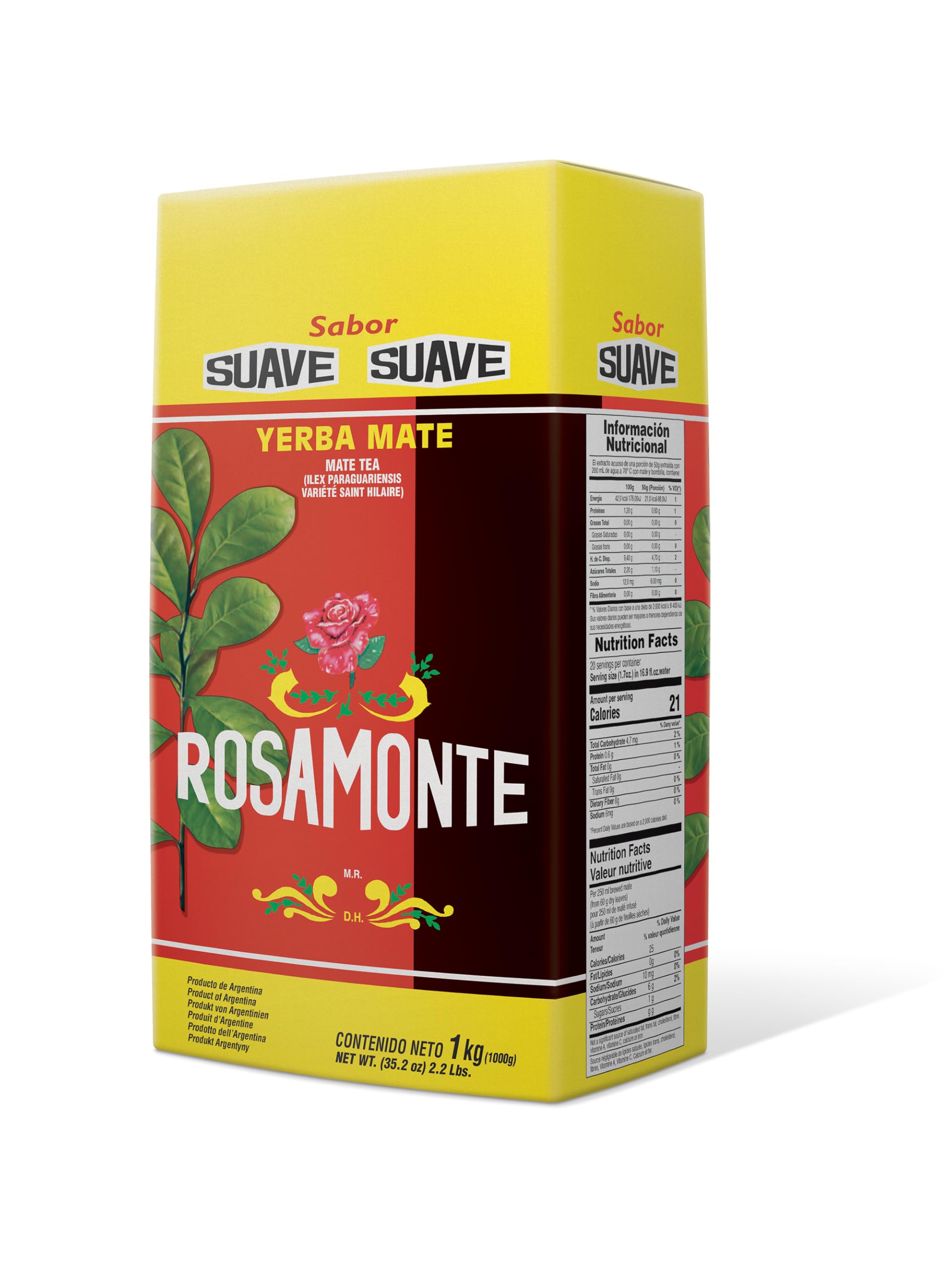 Yerba Mate Rosamonte Suave 1 kg (2.2 LB) from Argentina