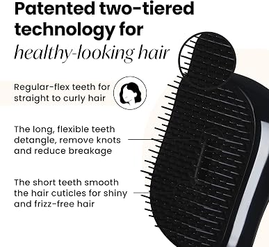 Tangle Teezer Compact Styler Rose Gold Black Saç Fırçası -Seyahat ve Çanta Boy Tarak