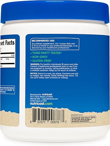 Miniatura 4 de Nutricost Polvo orgánico de mucuna pruriens (8.82 oz), sin gluten, sin OMG y apto para vegetarianos