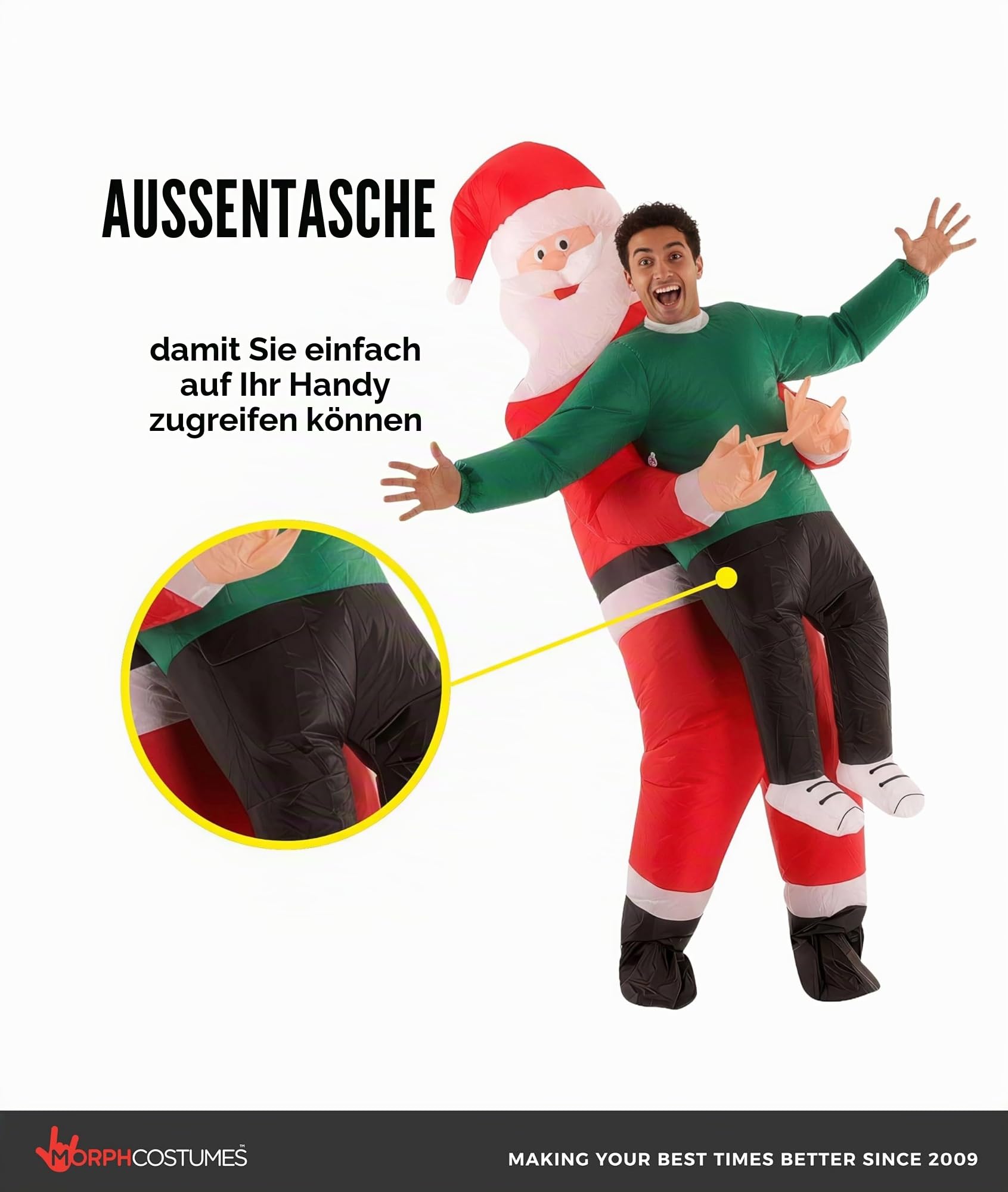 Morph Weihnachtsmann Aufblasbar Kostüm, Aufblasbarer Weihnachtsmann Kostüm, Weihnachtsmann Kostüm Aufblasbar, Weihnachtsmann Kostüm Luft, Aufblasbares Kostüm Weihnachtsmann