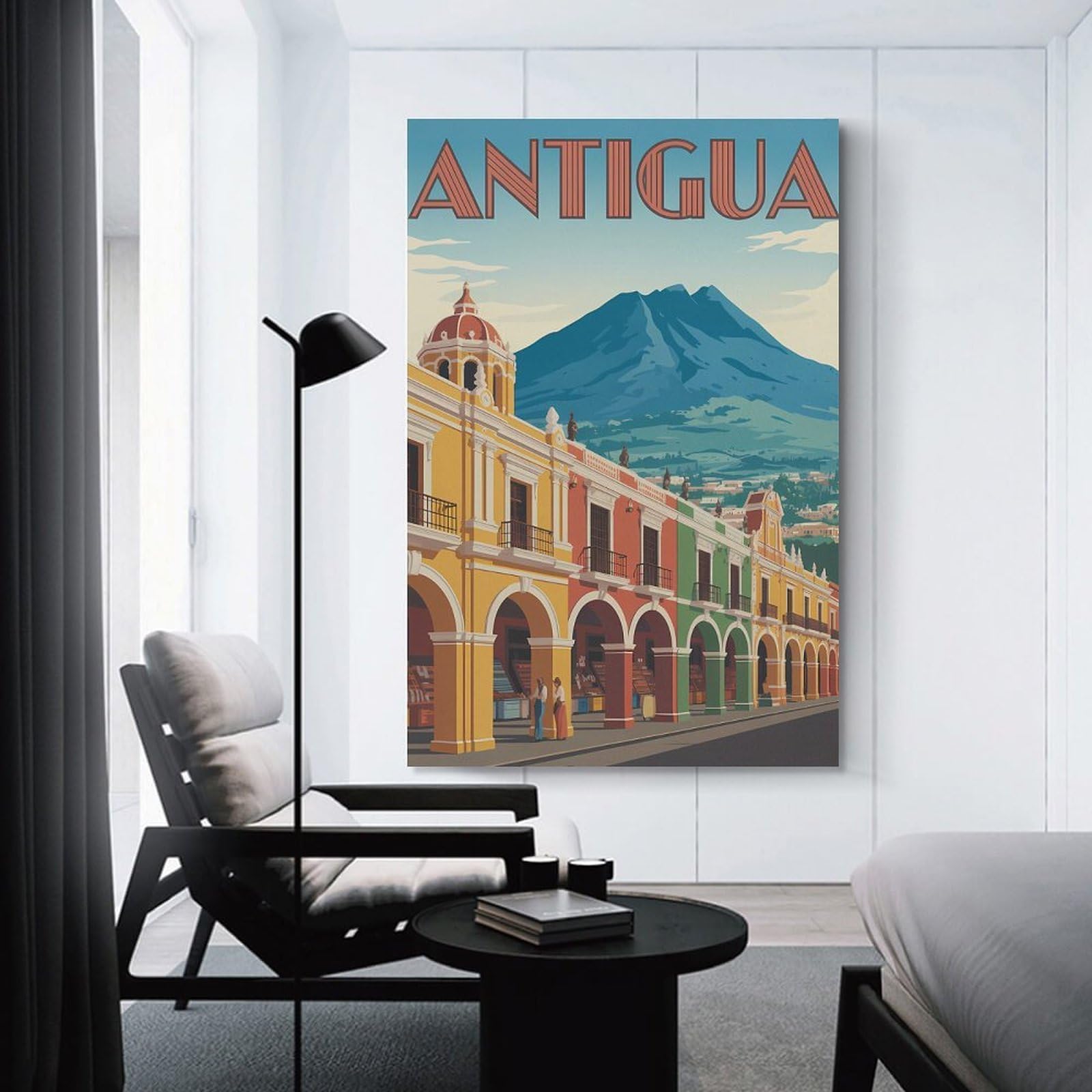 Junmoney Antigua Travel (2) Canvas Wall Picture 20x30inch(50x75cm), for Study, Office Or Focused Interiors, Home Office Artwork with Decorative Appeal