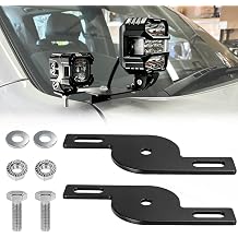 Universal Dual Pod Light Mounting Brackets | No Drill LED Pod Light Mount, Aluminum Alloy, For A-Pillar Hood Hinge Windshield, For Truck SUV ATV UTV
