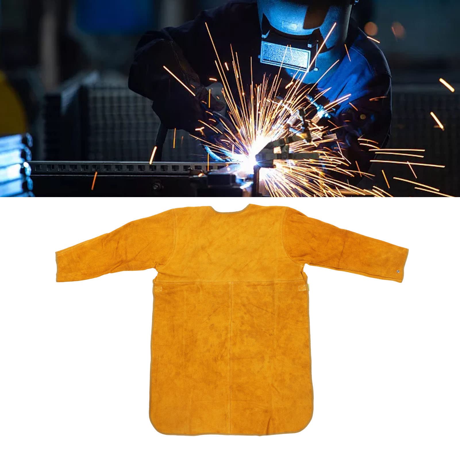 Chaqueta de Soldadura Delantal de Soldadura de Cuero Artificial
