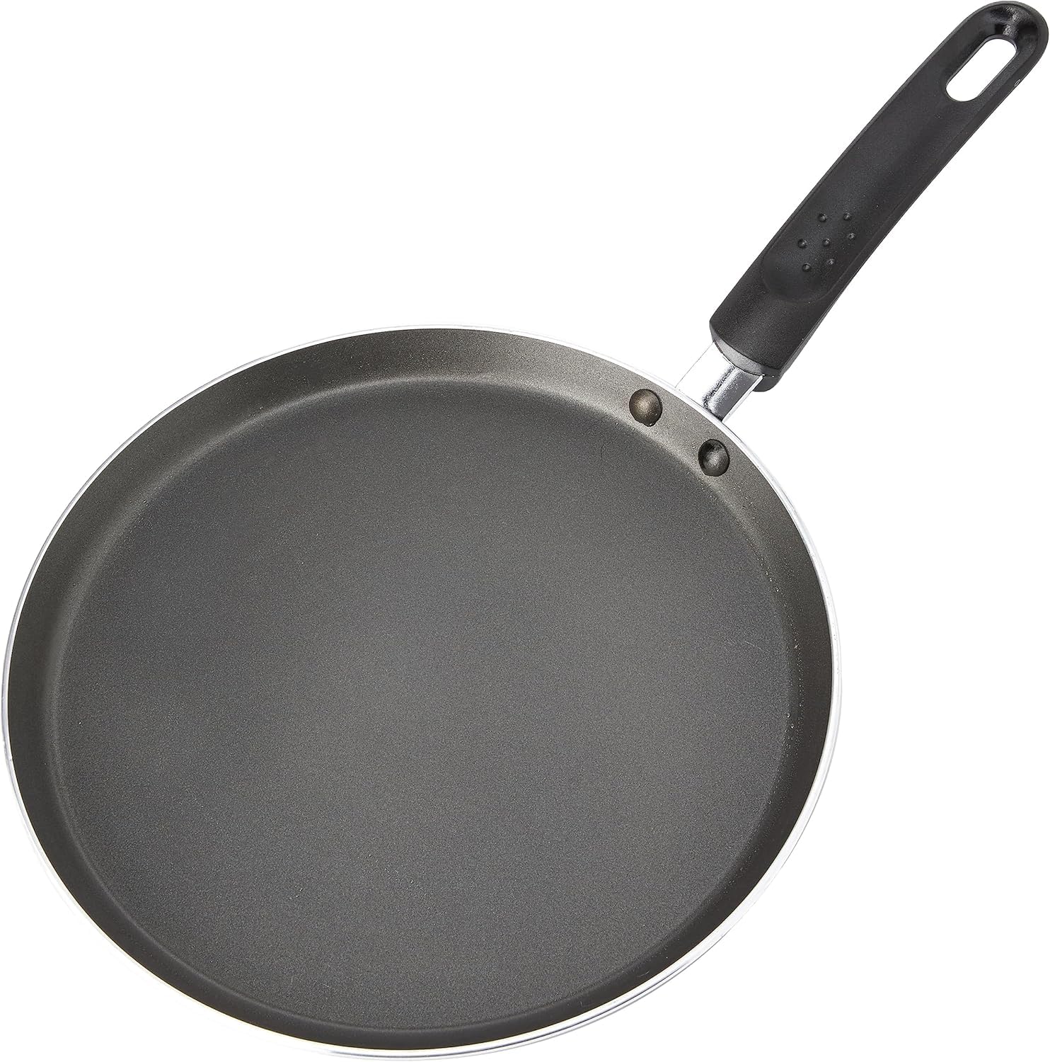Kitchencraft 24cm Crepe Pan - Non Stick Aluminium Pancake Pan with Plastic Handle - Grey