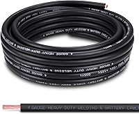 Vista 30 de Cable de Batería Calibre 2/0, 10 Pies Rojo + 10 Pies Negro 2/0 AWG Cable de Alambre de Soldadura de Cobre Puro, para Automotriz, Batería, Solar y 10