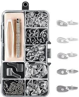 Eyeglass Nose Pad Covers, Silicone Nose Pad for Glasses, Soft Eyeglass Repair Kit with Nose Piece Pads, Anti-Slip Eyewear Protective Covers Nose Bridge Pads(Transparent,30 Pairs)