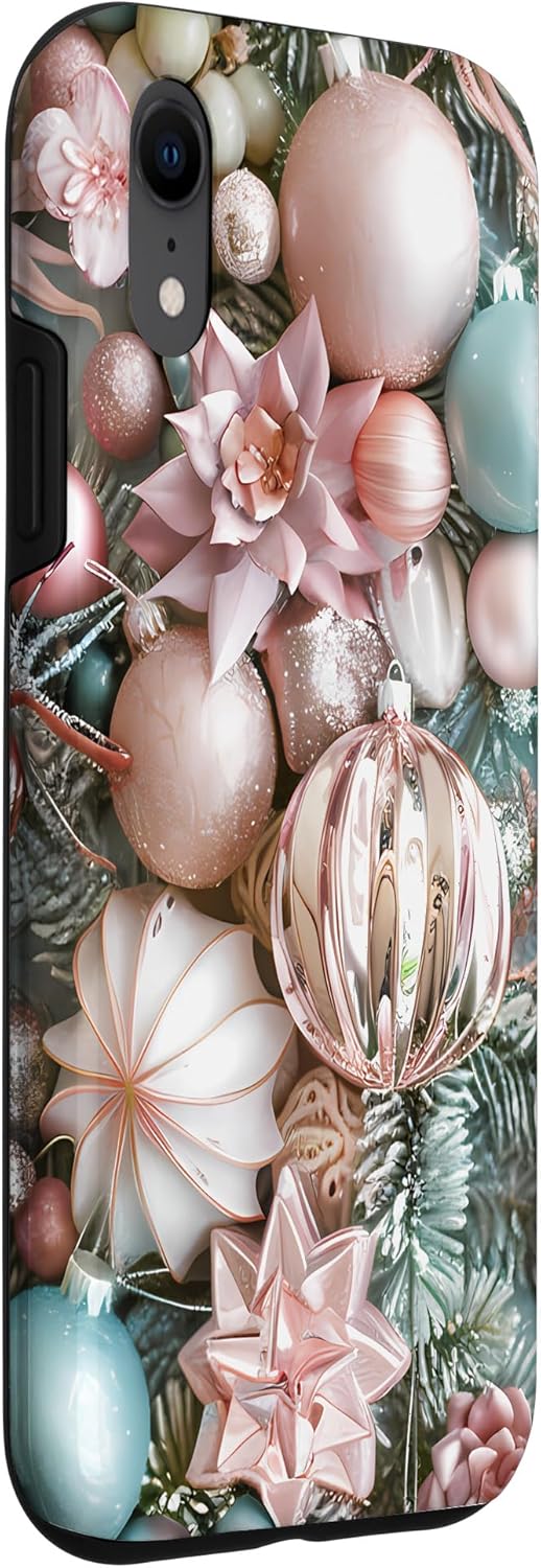 Christmas Pastel Decorations - Modern Holiday Theme Case for iPhone XR