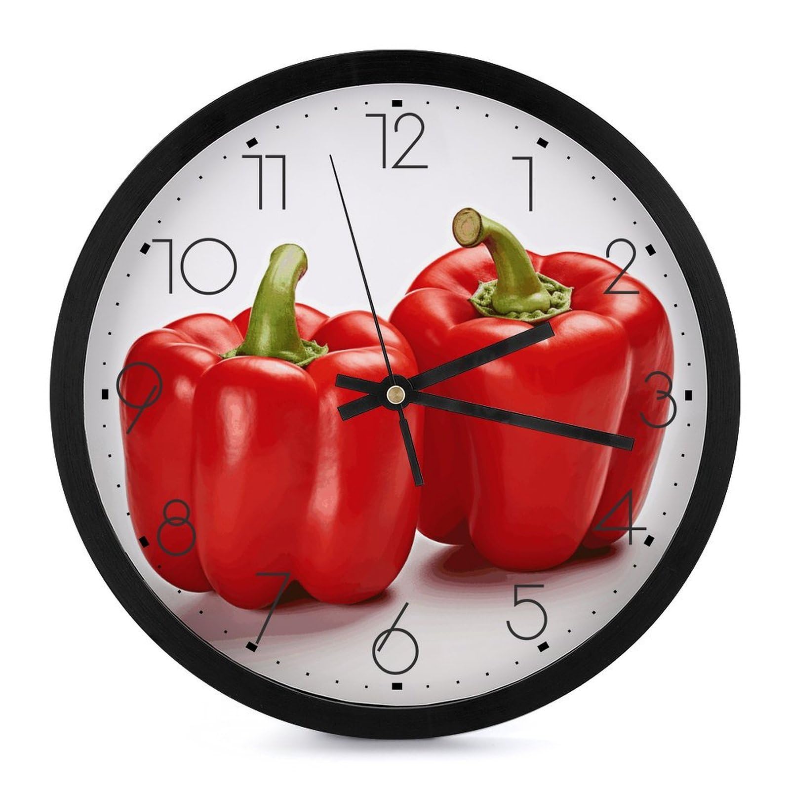 Horloge de cuisine moderne design poivrons pour décorer le salon et la maison avec style