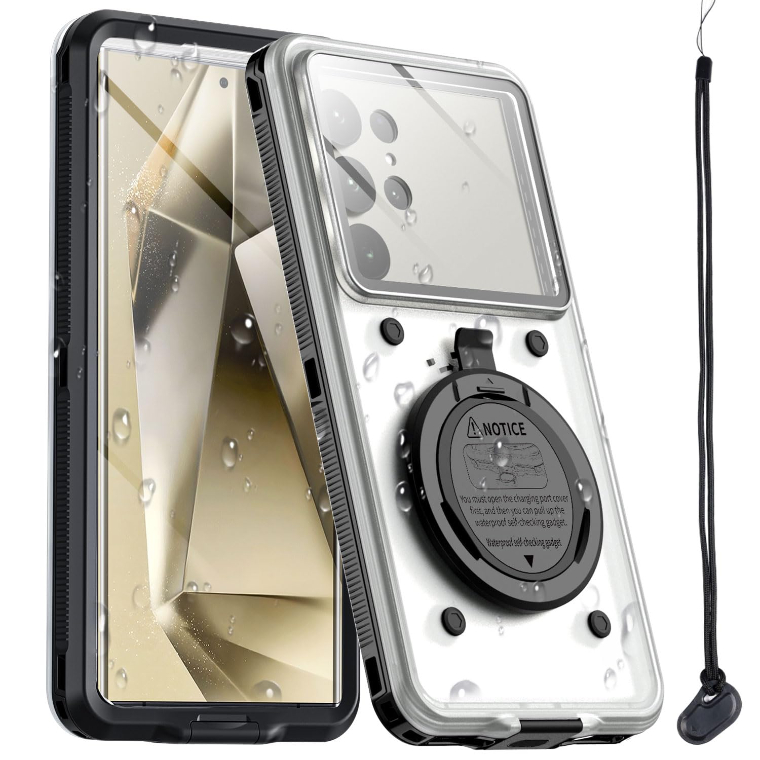 AICase Waterproof Phone Case,Universal Self-Check Function Underwater Pouch Dry Bag Beach Travel Essentials Tech Gadgets for iPhone 15 14 13 11 12/