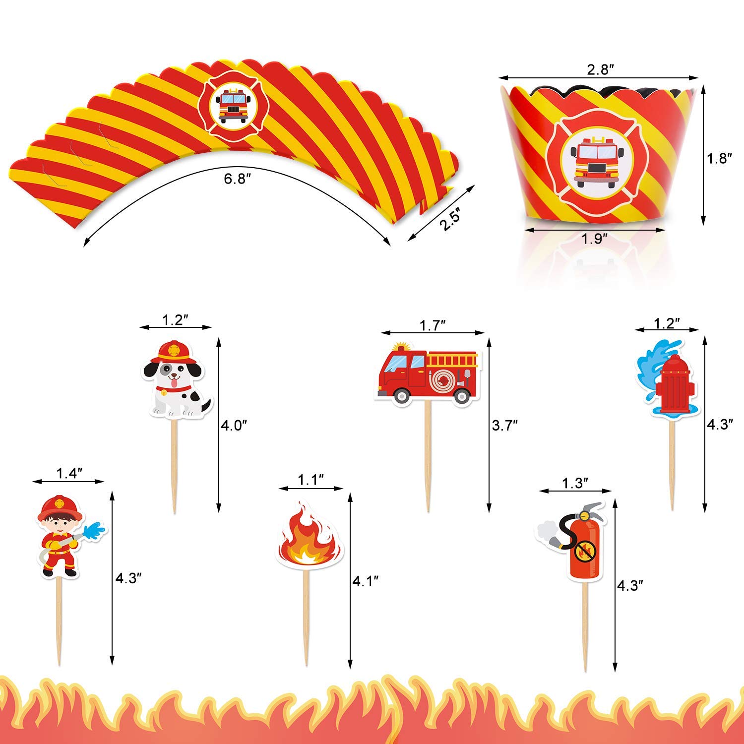 Buy Fire Truck Birthday Party Supplies Fireman Banner Cake Topper