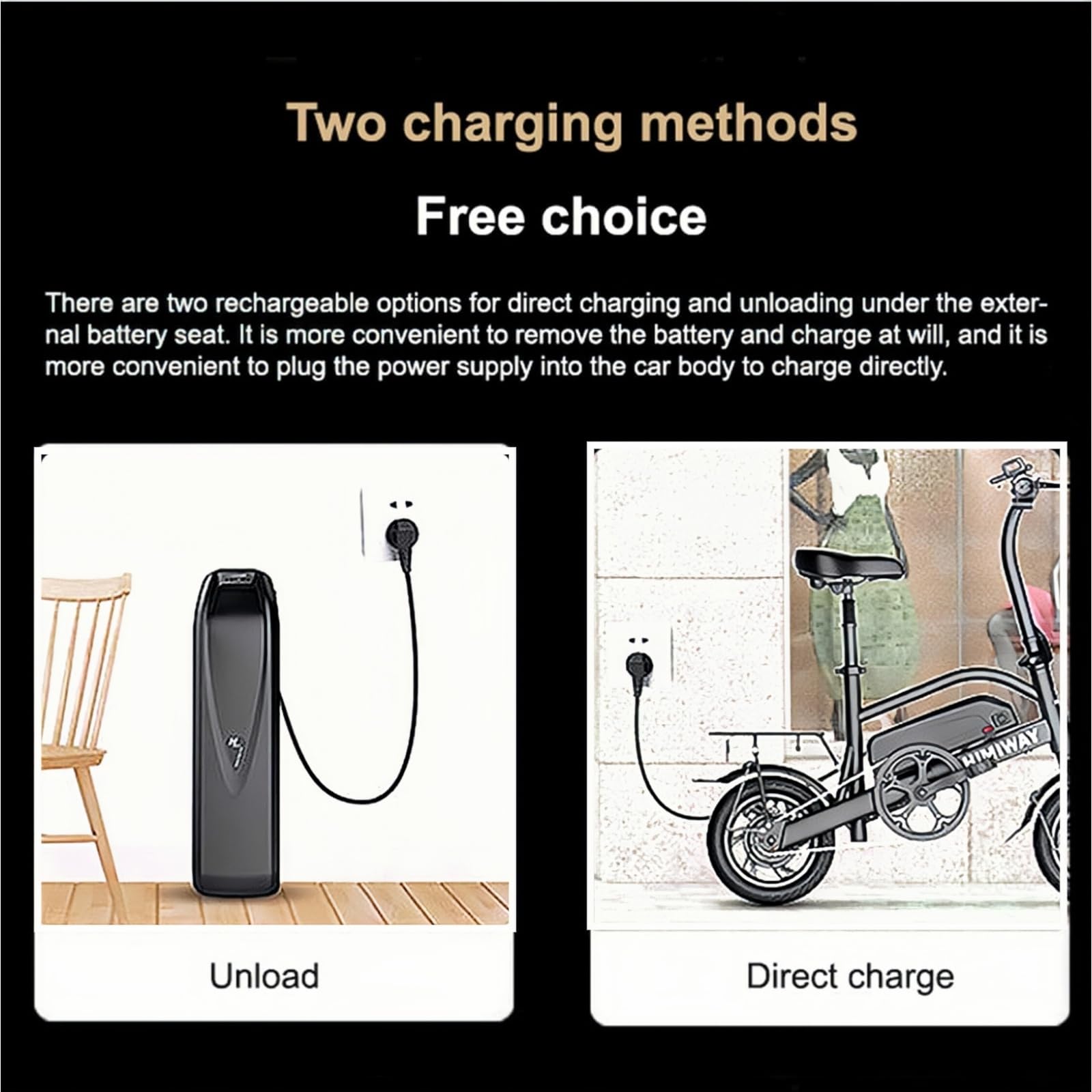 Hailong Batterie Lithium de vélo électrique 36/48V, 13Ah 15Ah 18Ah 20Ah, Moteurs 250–1500W, connecteur 4 Broches, Compatible Mifa/Prophete/Tianneng & Kits Moteur Central/arrière. (48V13Ah)