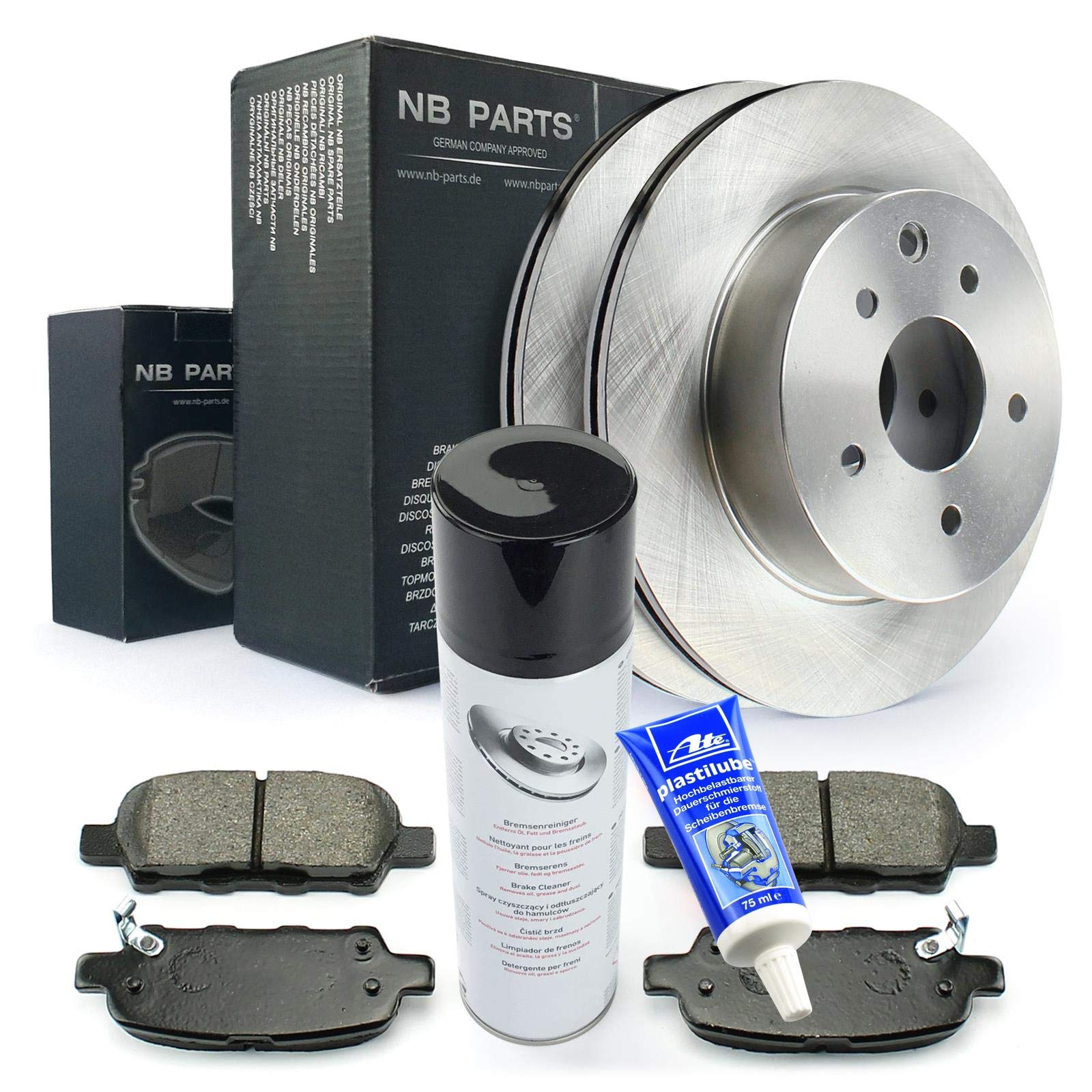 NB PARTS Disques de frein plaquettes de frein arrière compatibles avec Nissan Qashqai 2 X-Trail Renault Koleos