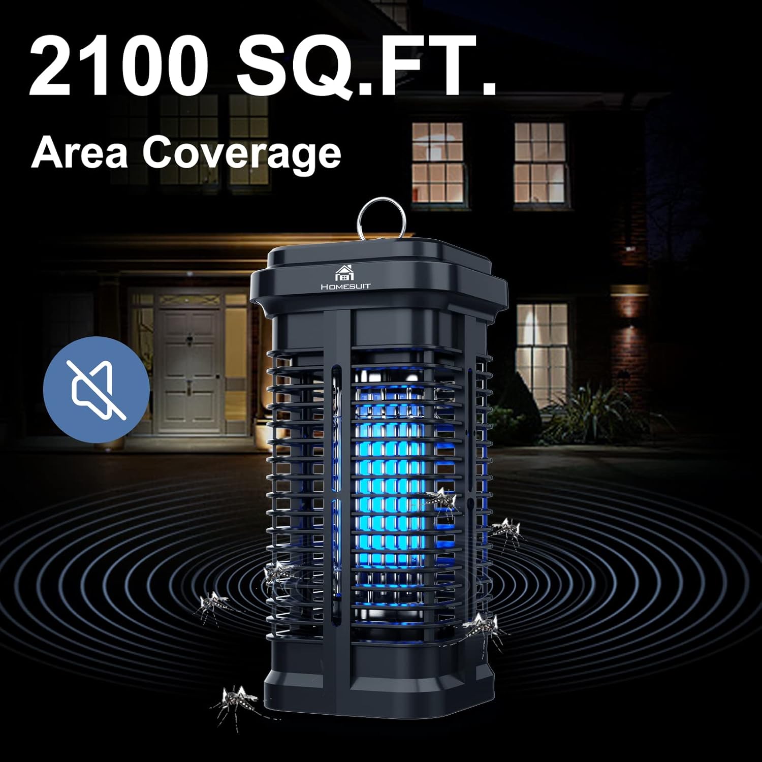 Homesuit Bug Zapper Outdoor 20W, High Powered 4000V Electric Mosquito Zapper with Switch, Waterproof Bug Zappers, Electronic Mosquito Killer, Mosquito Trap for Home Backyard Patio