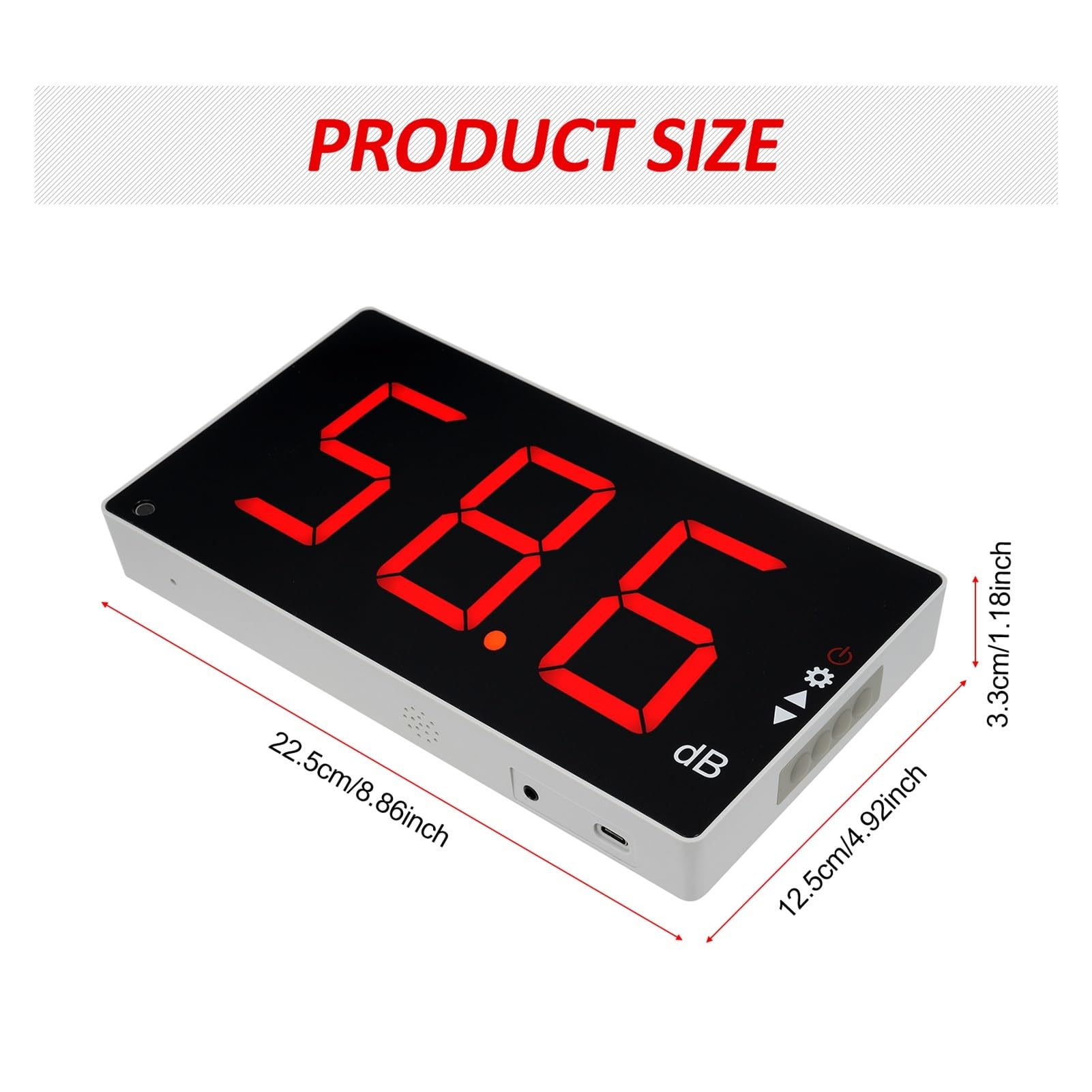 Miernik Decybeli, Miernik poziomu dźwięku LCD do montażu na ścianie cyfrowy miernik hałasu decybeli Tester monitorowania poziom przyrząd pomiaru 30-130dB