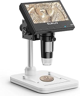 Elikliv EDM4 1000x LCD Digital Coin Microscope, 4.3" Crisp Screen, 8 LED Lights, PC/Mac Compatible for Coins, Jewelry & STEM