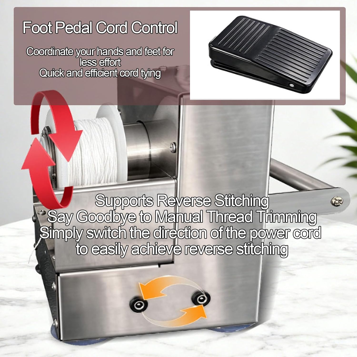 Legatrice Automatica Per Salsicce, In Acciaio Inox, Con Pedale, Apertura Di Alimentazione Di 43 Mm, Scala Regolabile Da 18 Cm, Per La Produzione Alimentare.