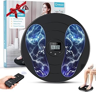 KNQZE Foot Massager for Neuropathy, TENS + EMS Foot Stimulator for Circulation, 10 Modes + 20 Intensities, Wireless Remote, Neuropathy Pain Relief for Feet, Plantar Fasciitis, Gifts for Mom & Dad