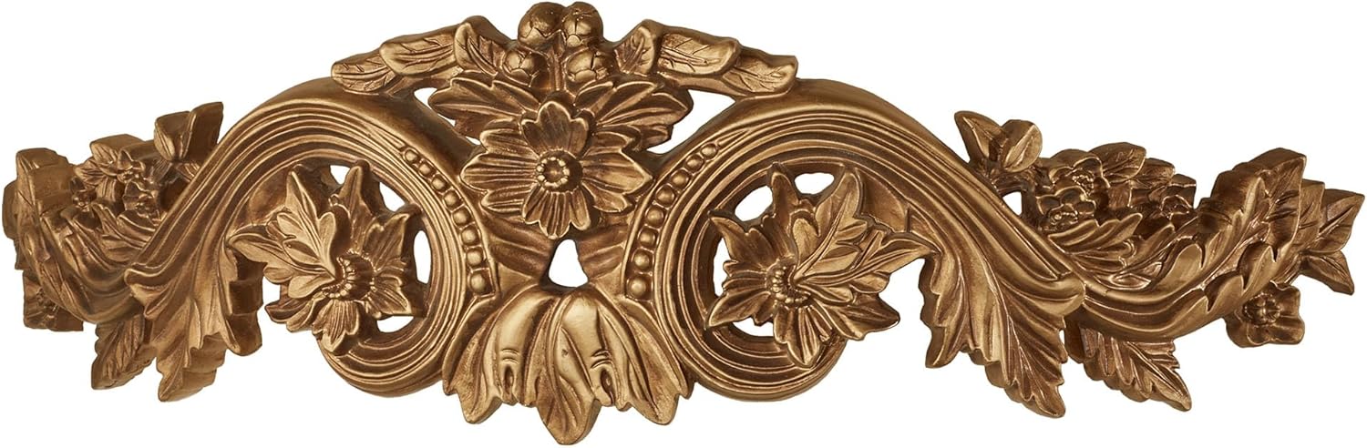 Flowering Medallion Wall Teester | Handpainted Aged Gold