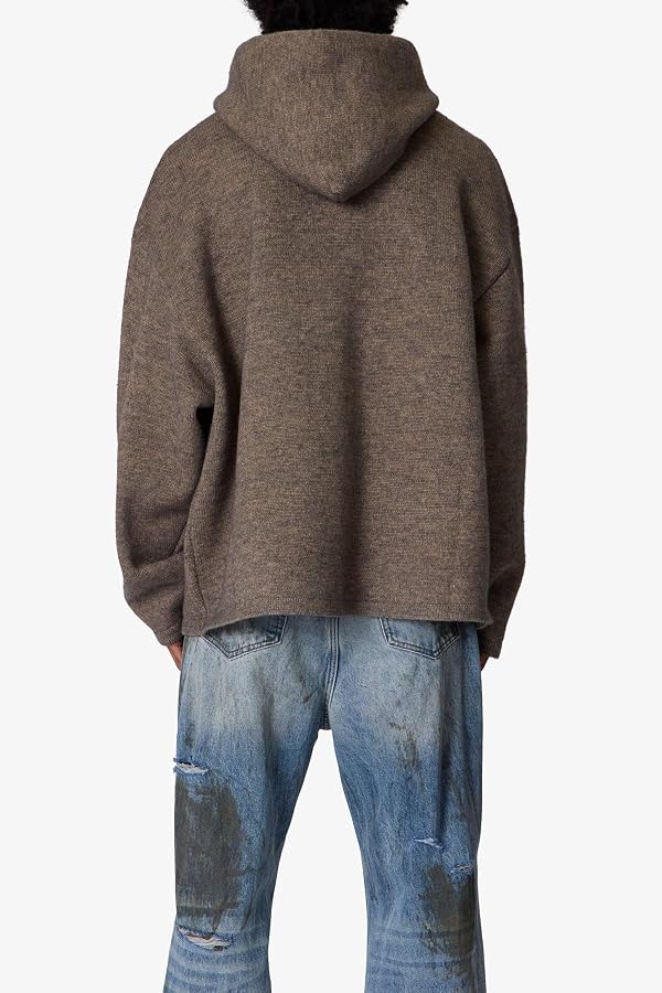mnml Men's Tonal Grain Knitted Hoodie - Brown, M by mnml - Image 4