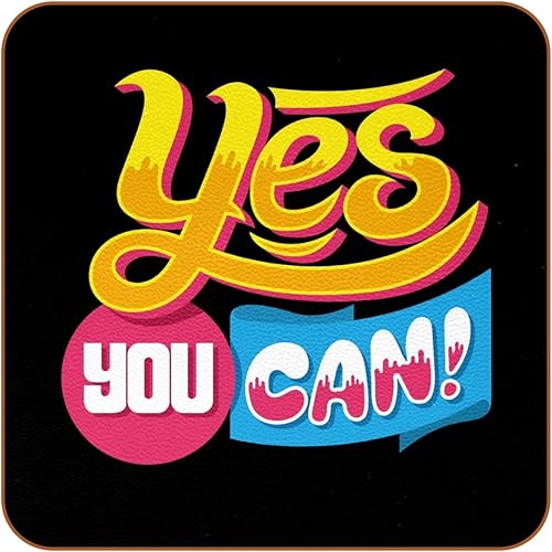 6 Piece Drink Coaster Set Reusable Cup Mat Pad for Cold or Warm Drinks Bar Cafe Restaurant Office Yes You Can