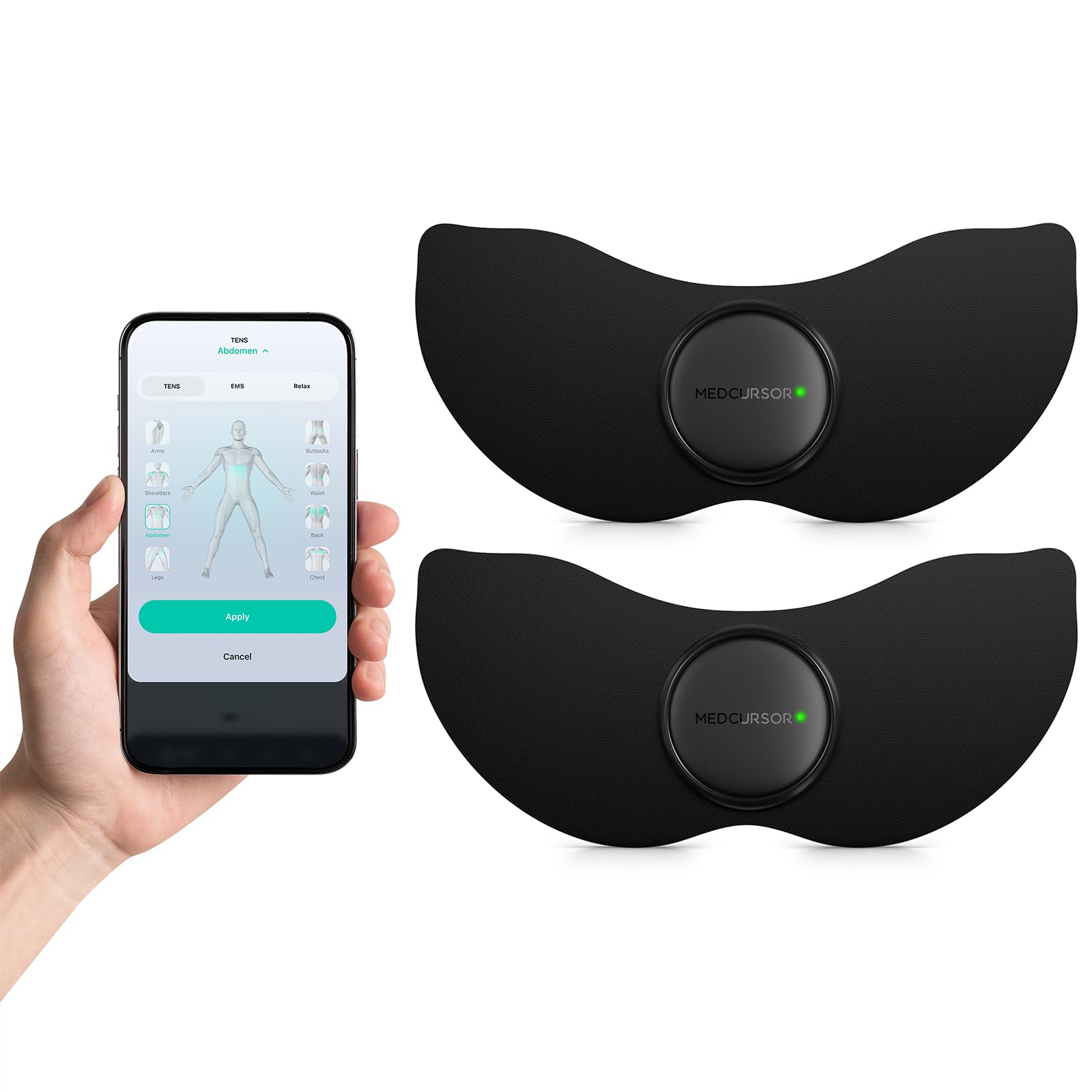 Medcursor Wireless TENS Unit Muscle Stimulator for Pain Relief, App Control