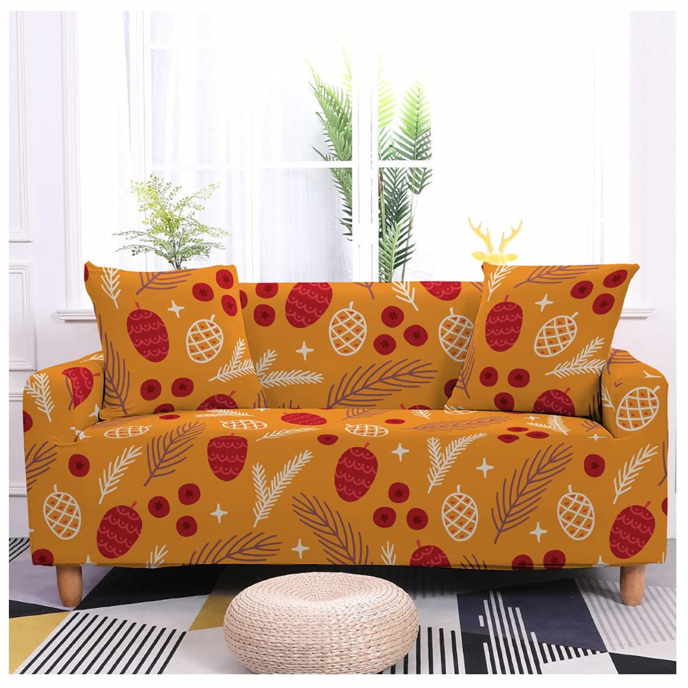 Housses de canapé universelles motif fraise extensibles pour coussin de 1 à 4 places