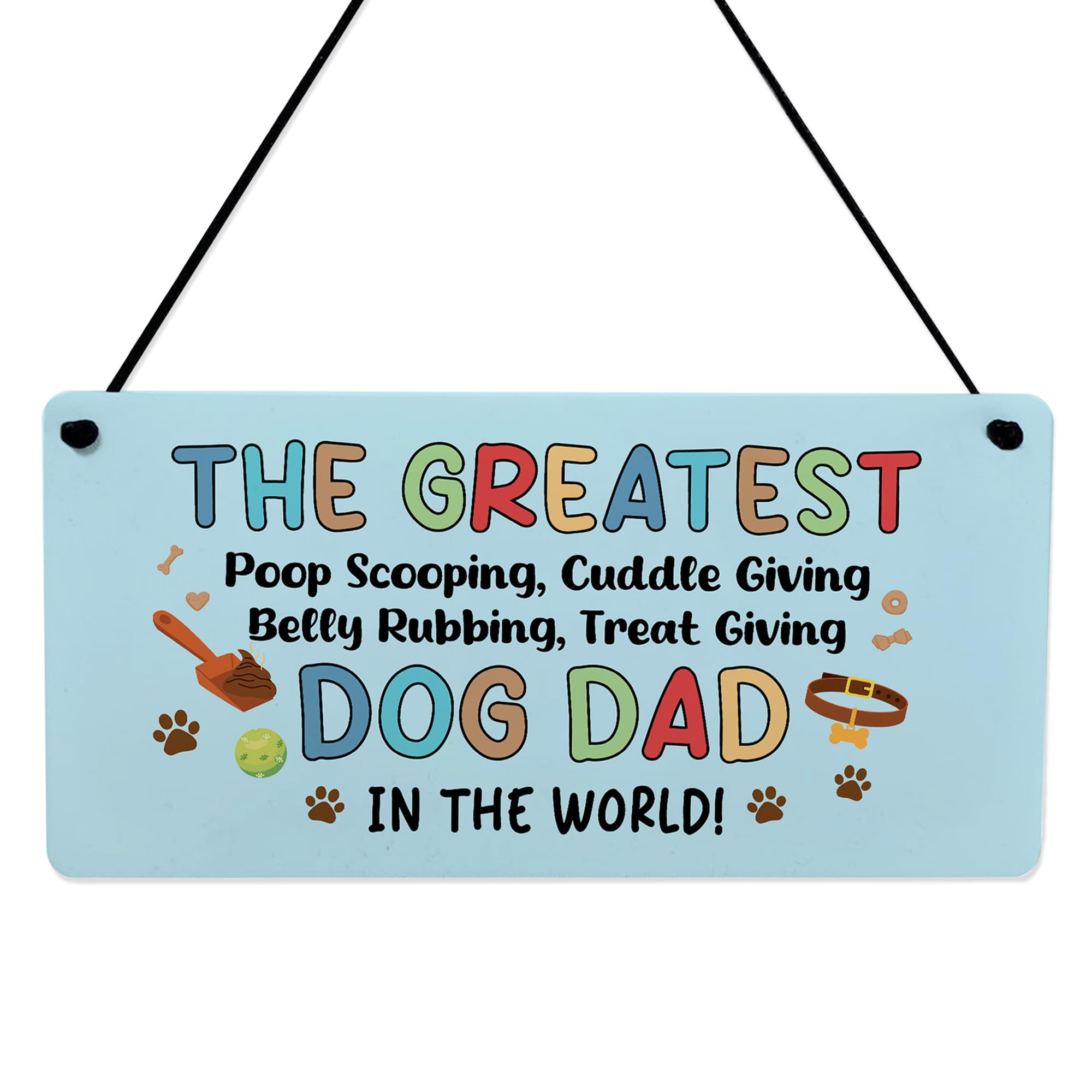 Red Ocean Funny Fathers Day Birthday Gift For The Greatest Dog Dad Gift For Dad Joke From Dog Puppy Novelty Owner Sign Keepsake