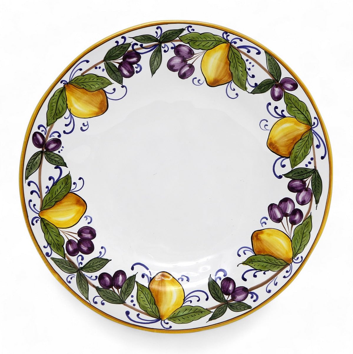 LIMONI POSITANO: Charger Platter - Handpainted in Italy. Shipped from the USA with Certificate of Authenticity.