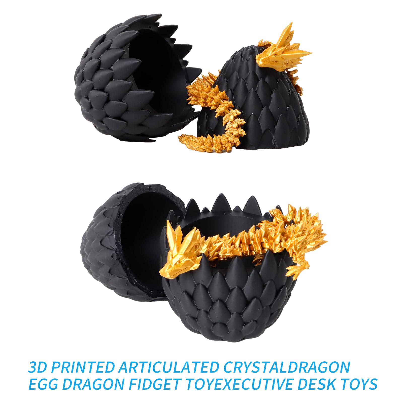 ZEPIQOR Huevo De Dragón Impreso En 3D – Figura Articulada Sorpresa Con Dragon Móvil, Decoración De Escritorio Y Regalo Original Para Niños Y Adultos (Pascua Y Navidad)