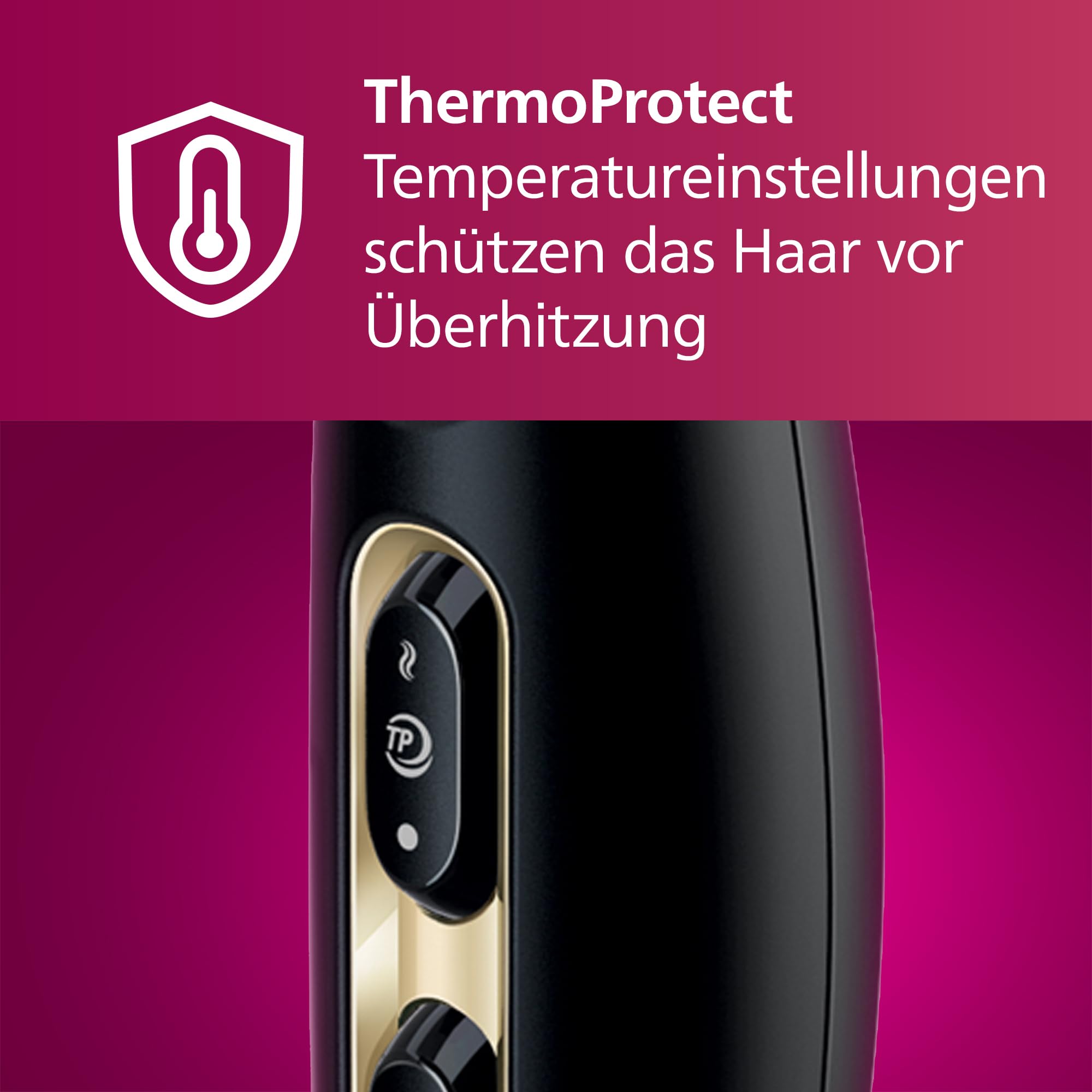 Philips Haartrockner Prestige Pro, Haartrockner für professionelles Trocknen und Styling, mit 2 Stylingdüsen, 2.300 W, Modell HPS920/00