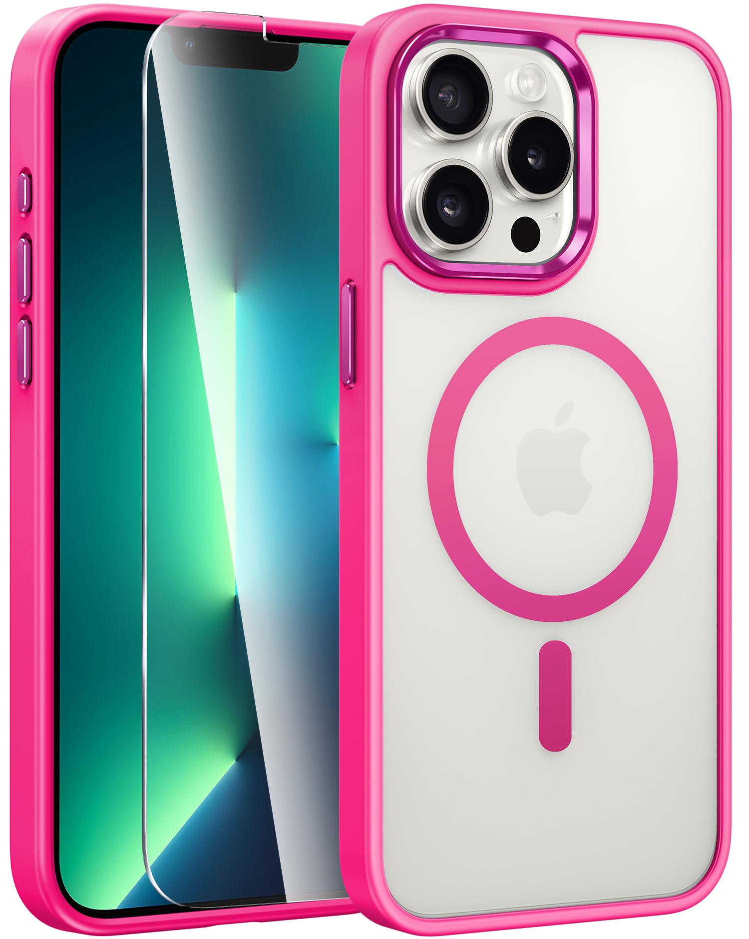 FNTCASE for iPhone 17 Pro Case: [Compatible with Magsafe] Translucent Matte Cases with [Full Camera Protection] [Screen Protector] Military Grade Shockproof Protective Phone Cover - Light Pink — view 38