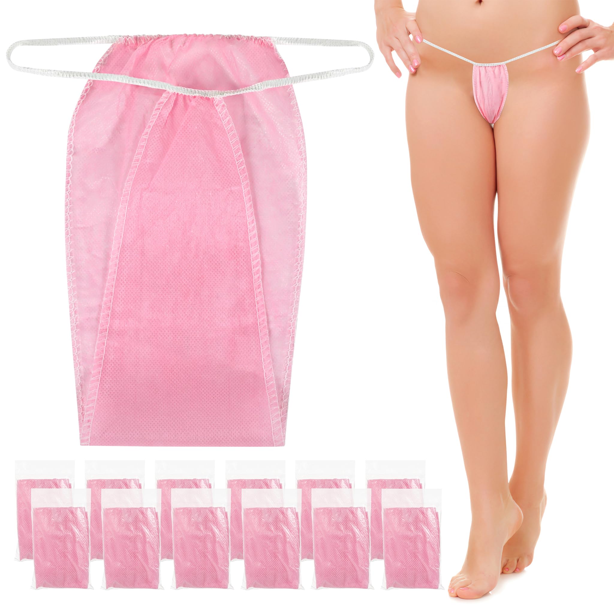 200 Pcs Thongs Disposable Non-Woven Breathable For Sauna Travel Pink