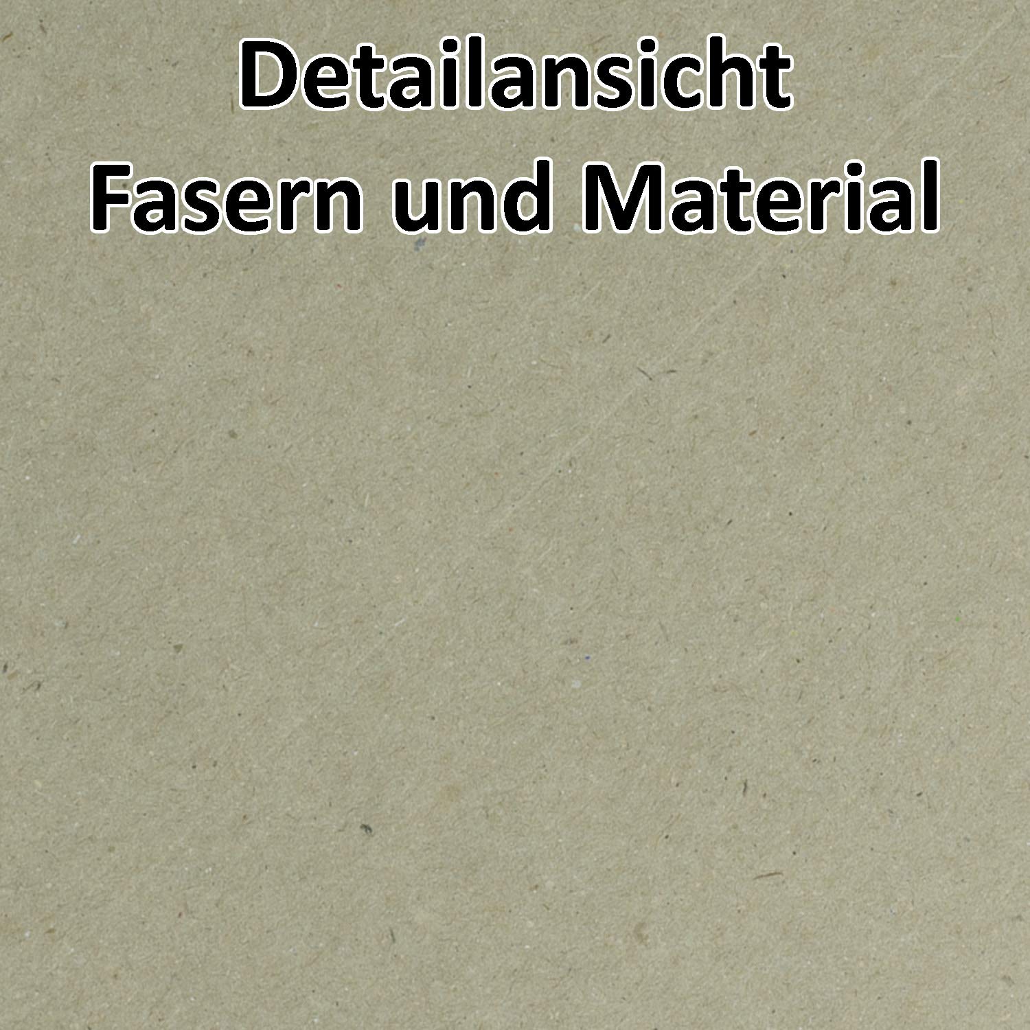 Tarjetas plegables de papel kraft vintage DIN A6-105 x 148 mm, marrón arena, reciclaje, 220 g/m², en blanco en medio de GUSTAV NEUSER 700 Karten GRIS
